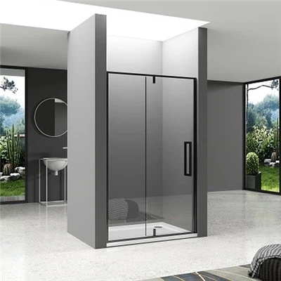 Porta doccia con telaio in acciaio inox nero